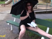 Preview 1 of Voyeur MILF Is Reading In The Park Without Her Panties On!