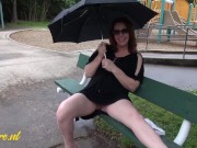 Preview 2 of Voyeur MILF Is Reading In The Park Without Her Panties On!