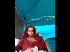 Smoking a cigarette and playing with my floppy ginger cock!