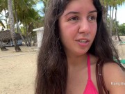 Preview 1 of Crazy girl pissing on a public beach right in her panties Wetted her panties and went to sunbathe