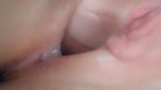 Watch tight pink pussy get creamy and throb after cumming with toys!