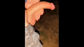 Big dick in the back yard 