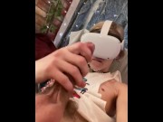 Preview 4 of Jerking off my Cock with the VR headset on BoiBlue11xx Tiktok guys big dick