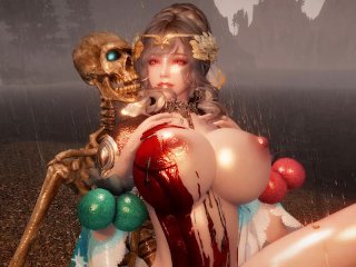 creampie, cumshot, skeleton, big boobs