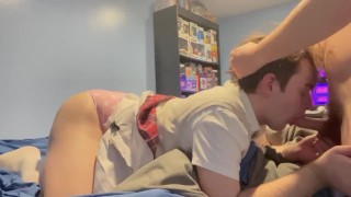 Papa's goede jongen diep fokken in een rok (volledige video op only fans thustin69) 