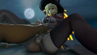 Pharah Giving Futa Mercy un trabajo de pies (versión 2) -Arhoangel