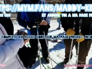 2 Femmes Francaise Defi Des Inconnus Au Ski Pour Un Plan Sur Le Bord_De Piste Dans_La Neige - Reel