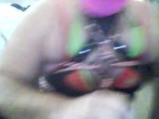 Preview 3 of self hogtie plugged in lingerie