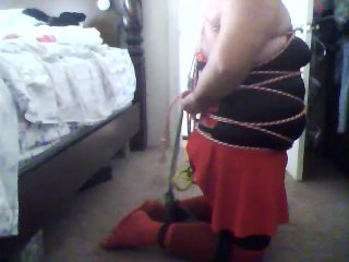 self hogtie plugged in lingerie