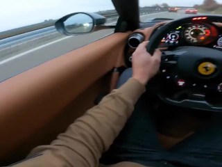 オナニーの後はferrari 812 GTSで爆走