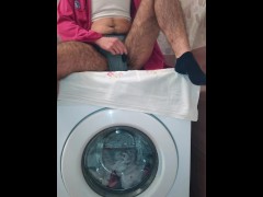 hairy gay ftm trans boy cumming on the washing machine - preview