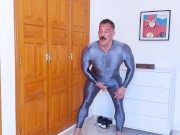 Preview 3 of cock pumping and getting fucked in my spandex suit