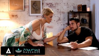 NURUMASSAGE Busty Ryan Keely Gives A Torrid Massage To Her Stepson For His University Essay