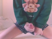 Preview 2 of Look at me masturbate! Bear sweatshirt (Short video)