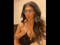 Sexy Trans Latina Rubbing Her TItts