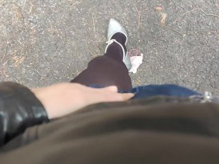 野外女装ハイヒールで主観踏み潰しクラッシュフェチ