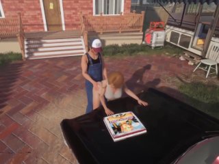 Trucker has sex on a Chevy Impala