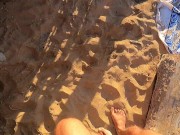 Preview 5 of SEX ON THE BEACH My girlfriend discreetly sucks me off at the public beach on vacation with friends