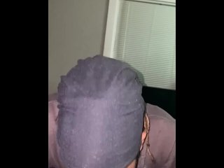 vertical video, ebony, slobbering blowjob, deepthroat