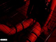 Preview 5 of Fucking my Leashed submissive In a Cage: Rough Strapon Fuck and Pussy Licking. Real Lesbian Amateur