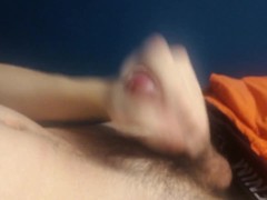 The light hits the spot. Jerking off close up