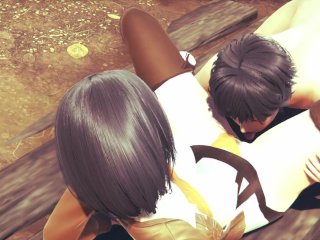 Attack On Titans Hentai - Mikasa do a Blowjob and then he_do to her a_cunnilingus