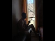 Preview 1 of Caught naked and jerking in the window