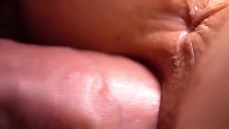 Blowjob, doggystyle and juicy cumshot closeup macro