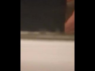 Me jerking my fat cock at work big load