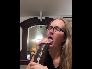 TrishaBounce Sucks, Rides, Pussy Farts and Cums on a 14 inch BBC