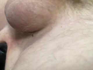 Anal pound with huge Black dildo