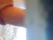 Preview 4 of Guy in a glass shower fucks himself with a big dildo
