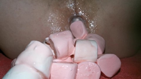 Valentines marshmallow anal challenge , how many can I fit in my ass ? Come find out  Horsengine 