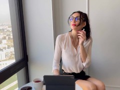 Hot MILF secretary sucks like it's the last time