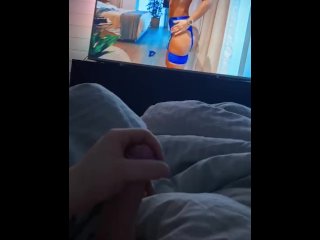 NIGHTTIME JERK TO HOT PORN ON THE TV