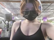Preview 2 of Teen flashes in public gym to get guy's attention