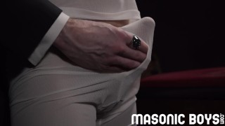 MasonicBoys - Virgin sub takes first cock from two handsome daddies