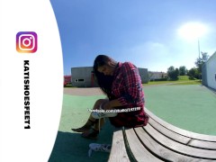 [VR180 3D] Superstars adidas shows you her sweaty insoles and stinky feet and lick her shoes