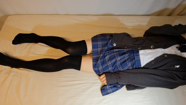 【ユウナ】女装　制服き着てオナニーしてキモチよくなってしまう男の娘