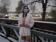 Preview 3 of Husband dared me to strip in the snow...he didn't think I'd do it!