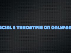 On Knees Blowjob with huge Facial and Cum Play After Deepthroat Facefuck by Gorgeous Dancer