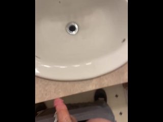 average or small? Cumshot in the bathroom