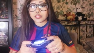 Latina Playing Football Loses And Begins Masturbating JOI