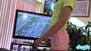 DAGFS - Sweet Kaylee Haze Distracts Her Man From Watching Football