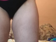 Preview 2 of Fucking Myself in Cummy Black Panty