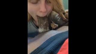 Strange White Girl Giving Thick Black Cock A Sloppy Top