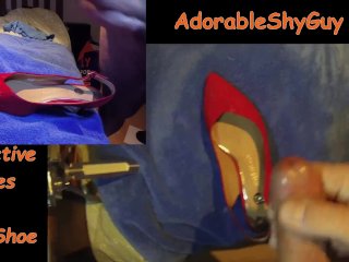 cum on shoes, kink, real sex doll, red