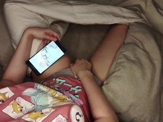 Cute Schoolgirl Masturbates While WatchingHentai