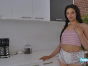 Preview 3 of Fresh and innocent - a Latina Babe is Deepthroated Lustfully by fresh Cock.