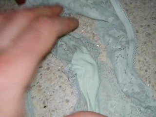 Tasting Gf's Dirty Lace Panties found in the Laundry Basket